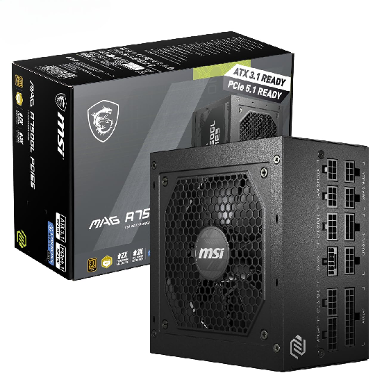 MSI MAG A750GL PCIE5 Power Supply Unit, 750 Watt
